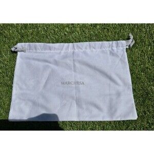 Marchesa White Dust Bag Drawstring 9” X 13” Purse Shoe Bag